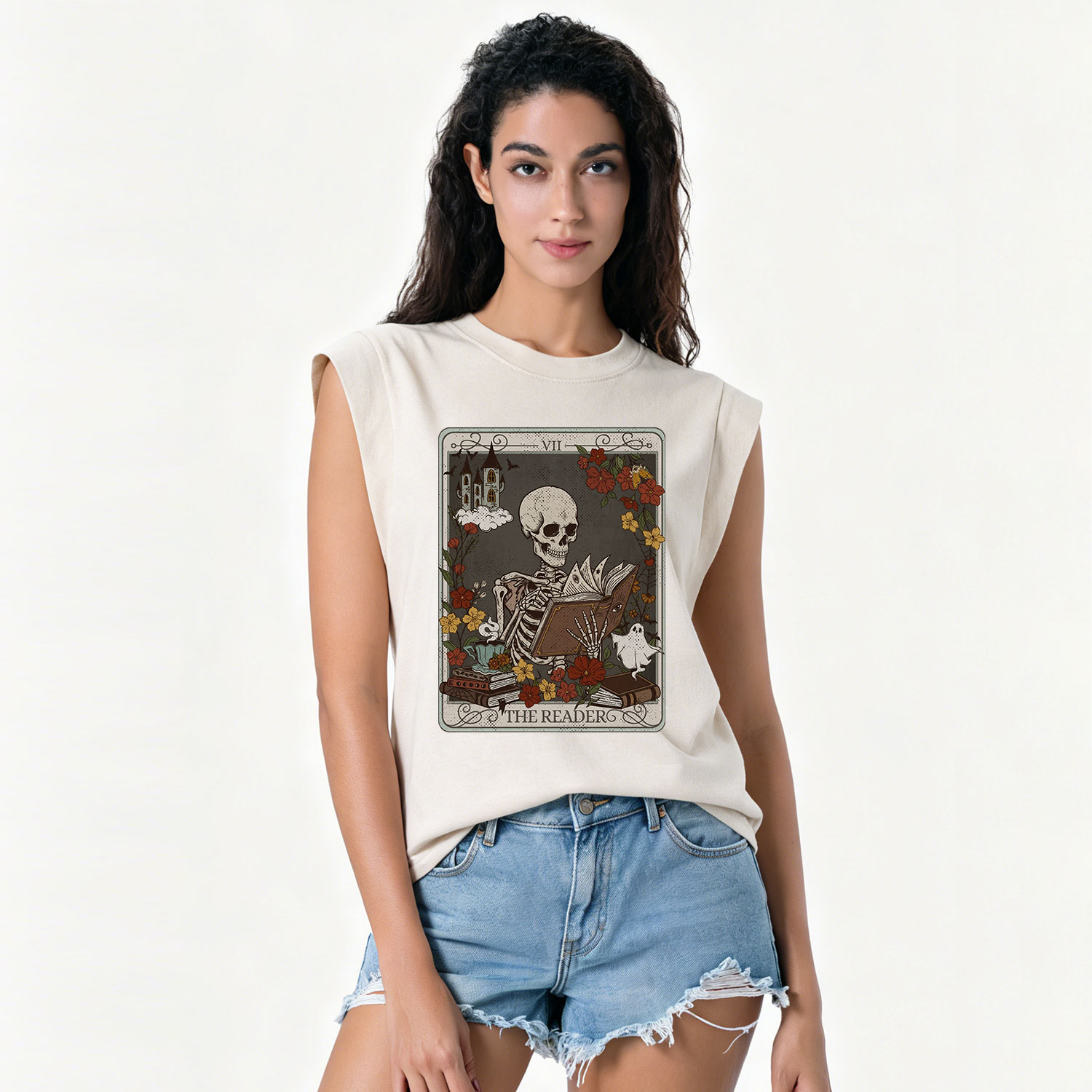 Purplehecate The Reader Tarot Card Vintage Washed Tank