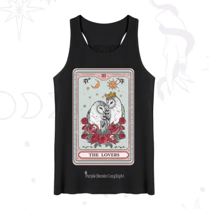 Purplehecate The Lovers Owls Tarot Card Tank