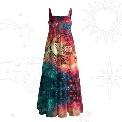 Purplehecate Sun Moon Dreams Wide Straps Maxi Dress