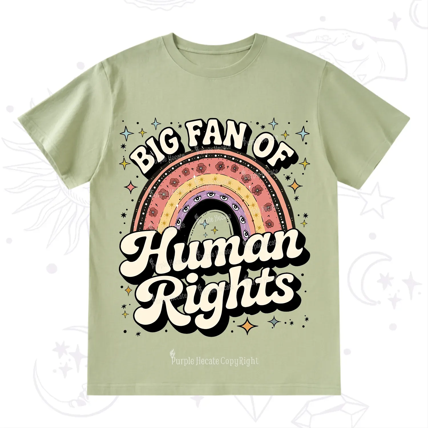 Purplehecate Big Fan Of Human Rights Rainbow T-Shirt