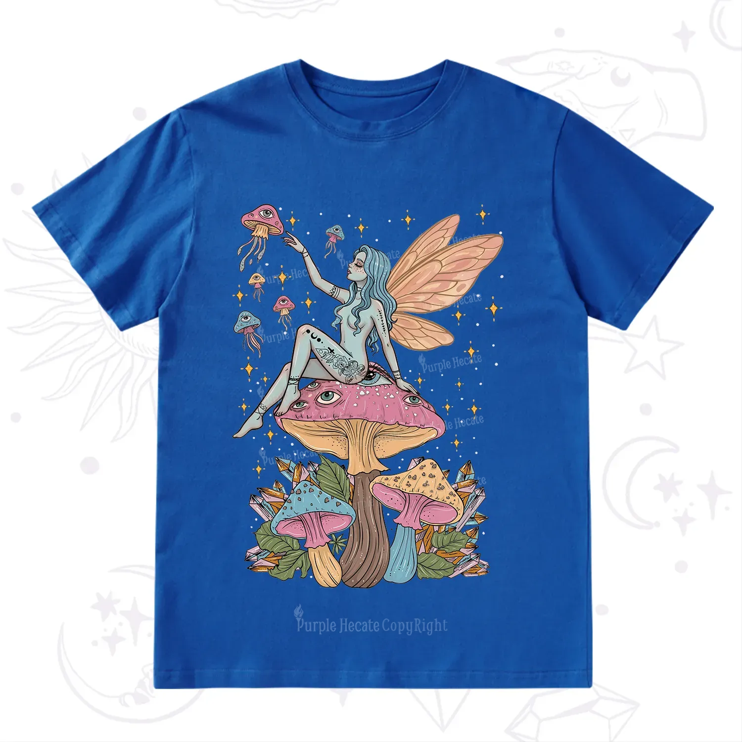 Purplehecate Celestial Fairy on Mushroom T-Shirt