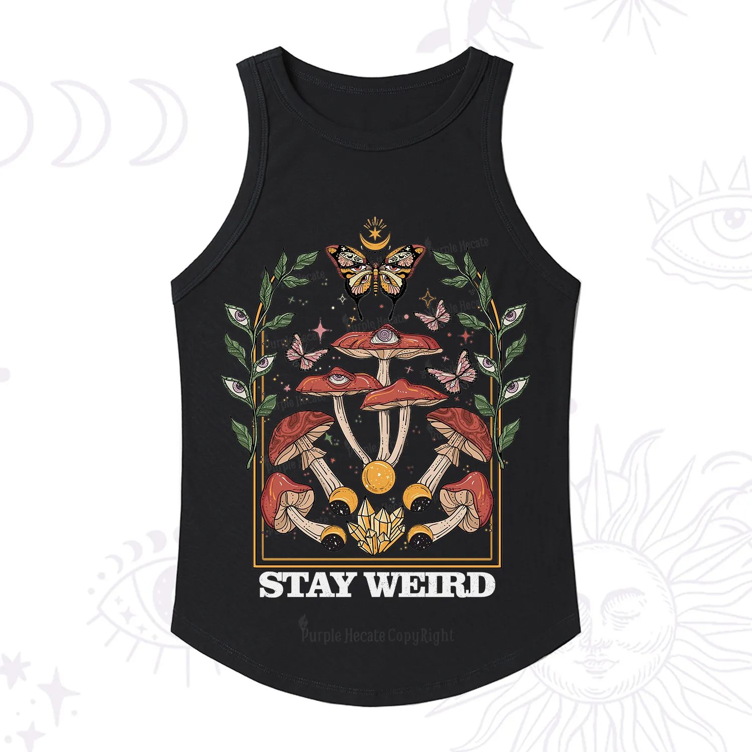 Purplehecate Stay Weird Racerback Tank Top