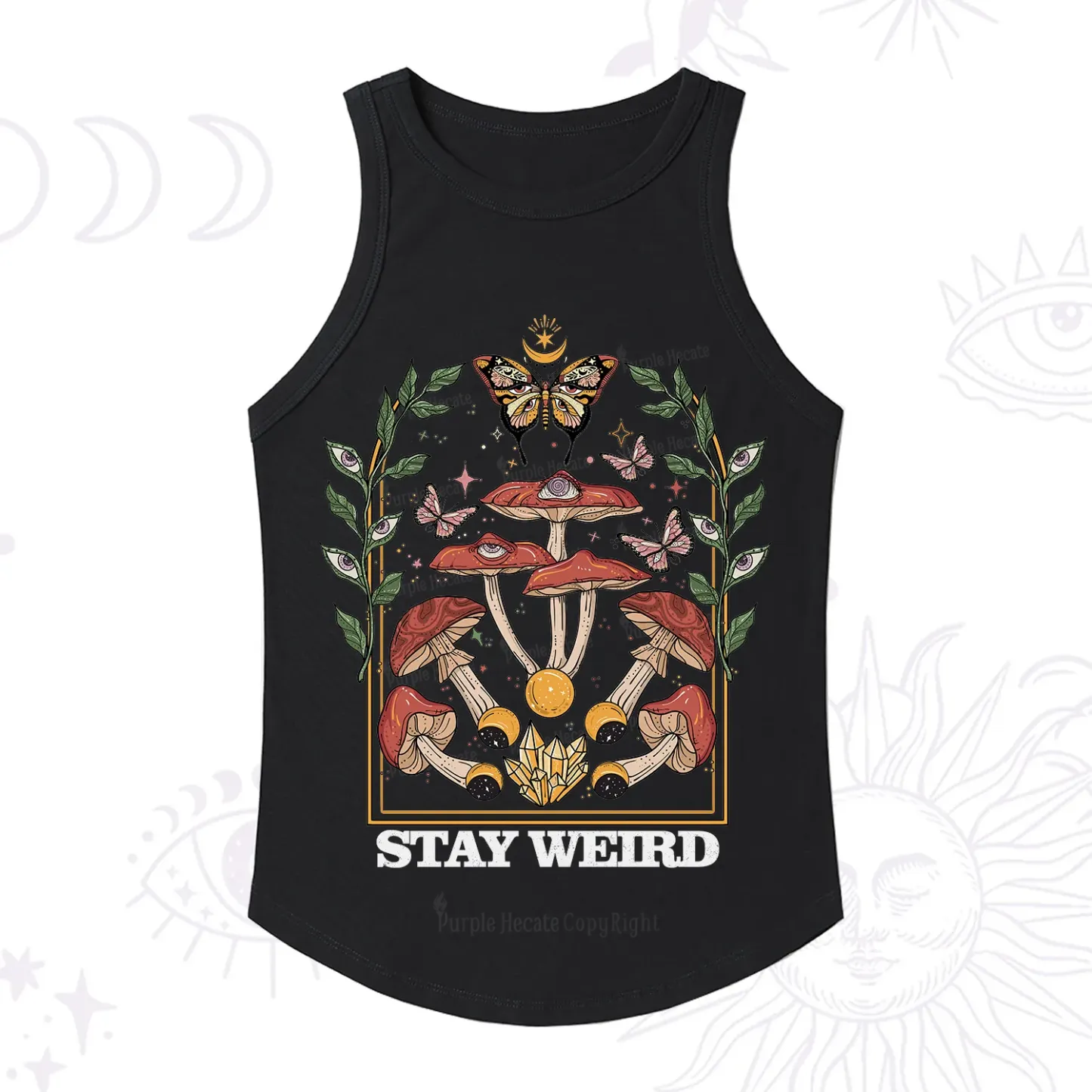 Purplehecate Stay Weird Racerback Tank Top