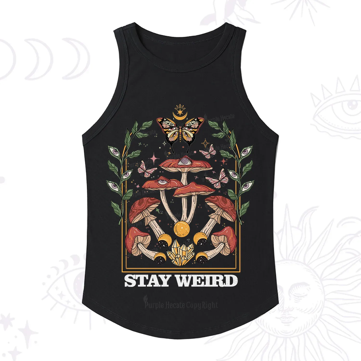 Purplehecate Stay Weird Racerback Tank Top