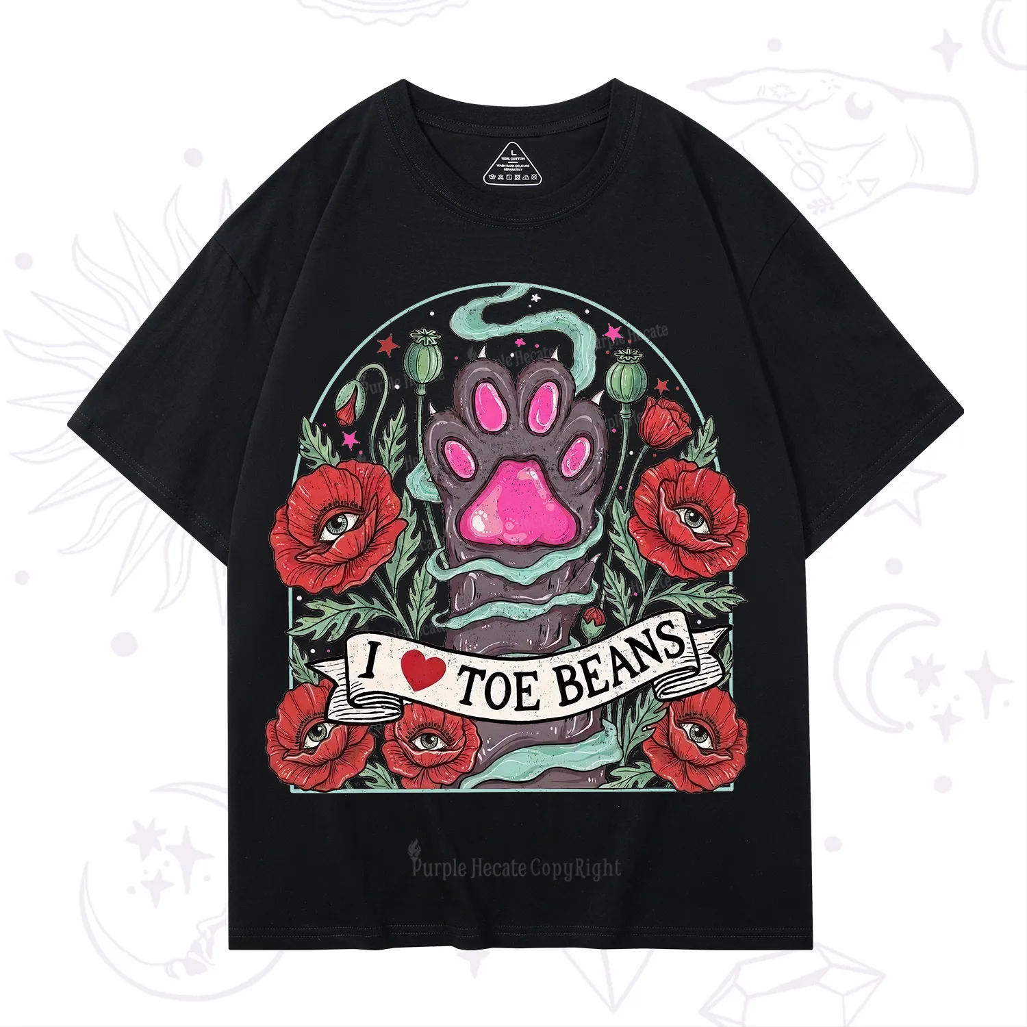 Purplehecate Toe Beans Lover Paw T-Shirt
