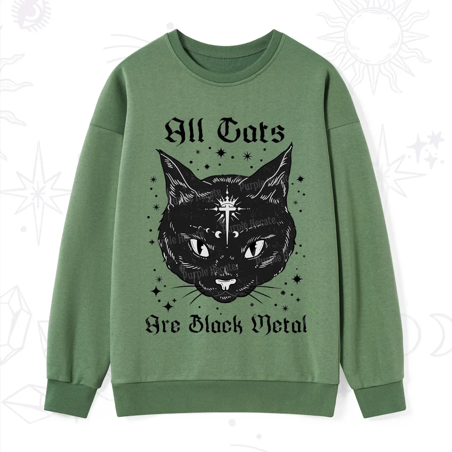 Purplehecate All Cats Are Black Metal Sweatshirt