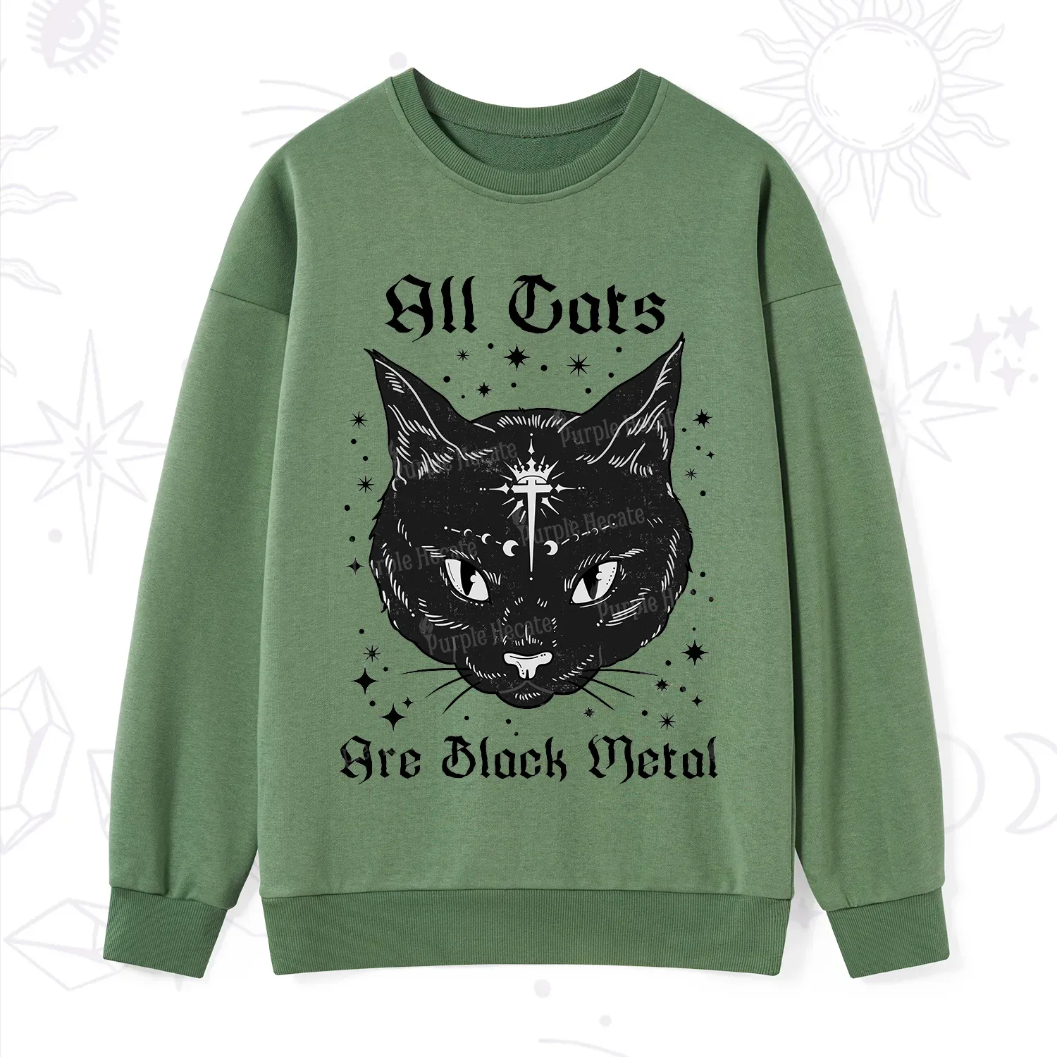 Purplehecate All Cats Are Black Metal Sweatshirt