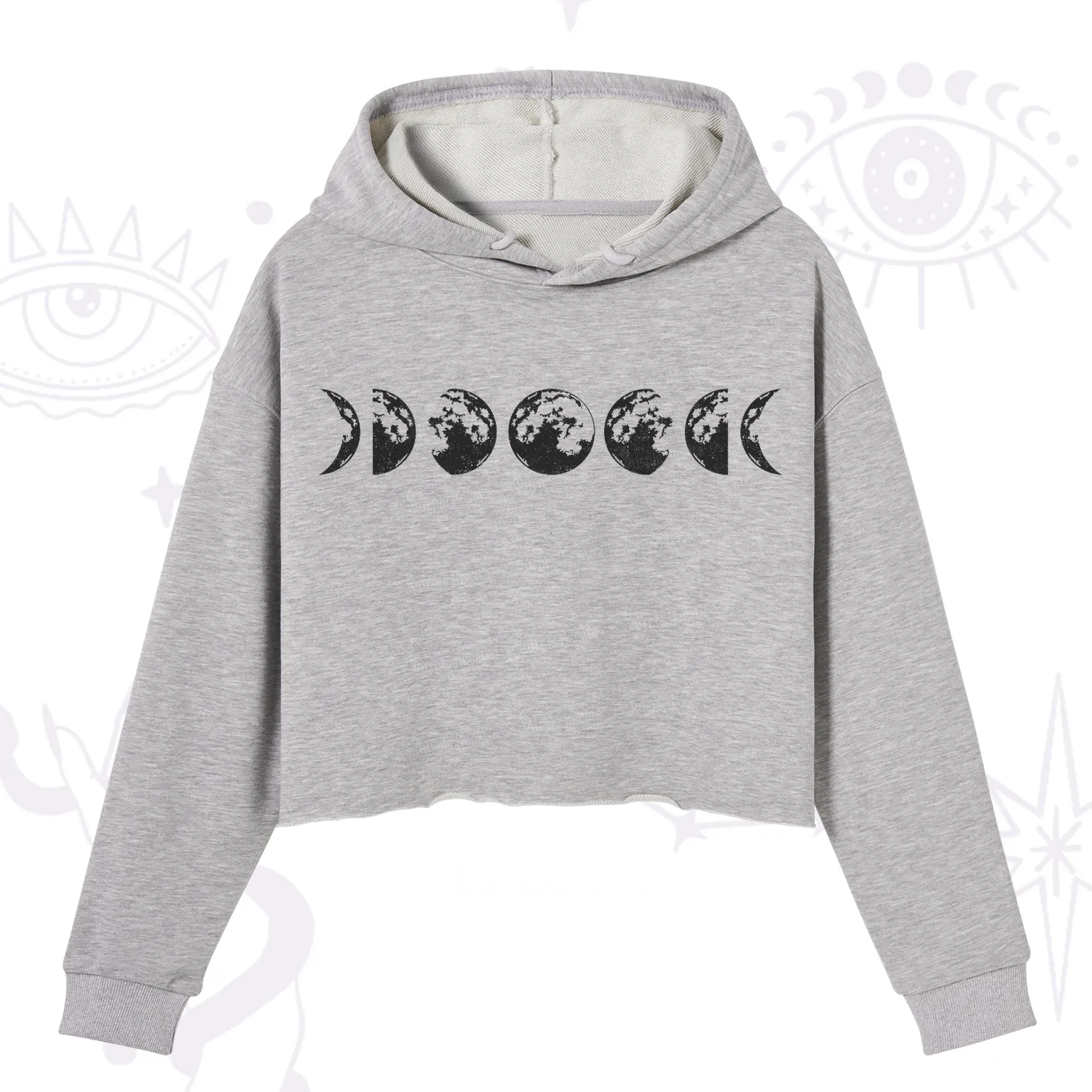 Purplehecate Moon Phases Crop Hoodie