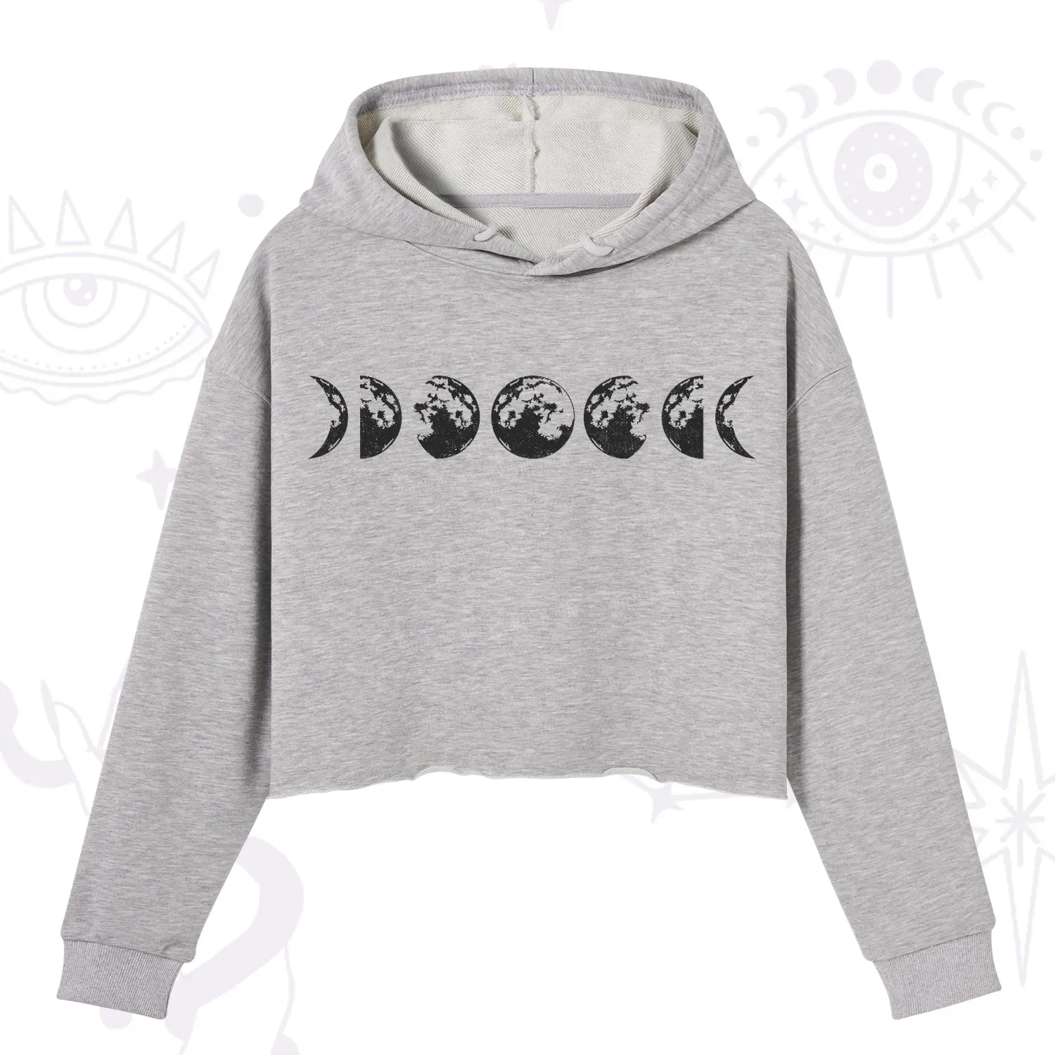 Purplehecate Moon Phases Crop Hoodie