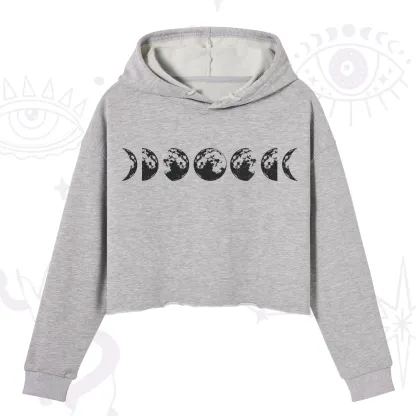 Purplehecate Moon Phases Crop Hoodie