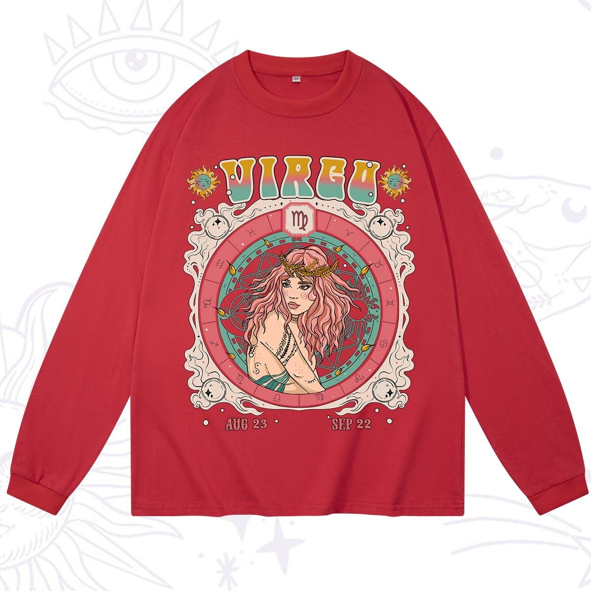 Purplehecate Virgo Cosmic Zodiac Long Sleeve T-Shirt