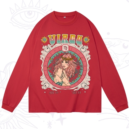 Purplehecate Virgo Cosmic Zodiac Long Sleeve T-Shirt