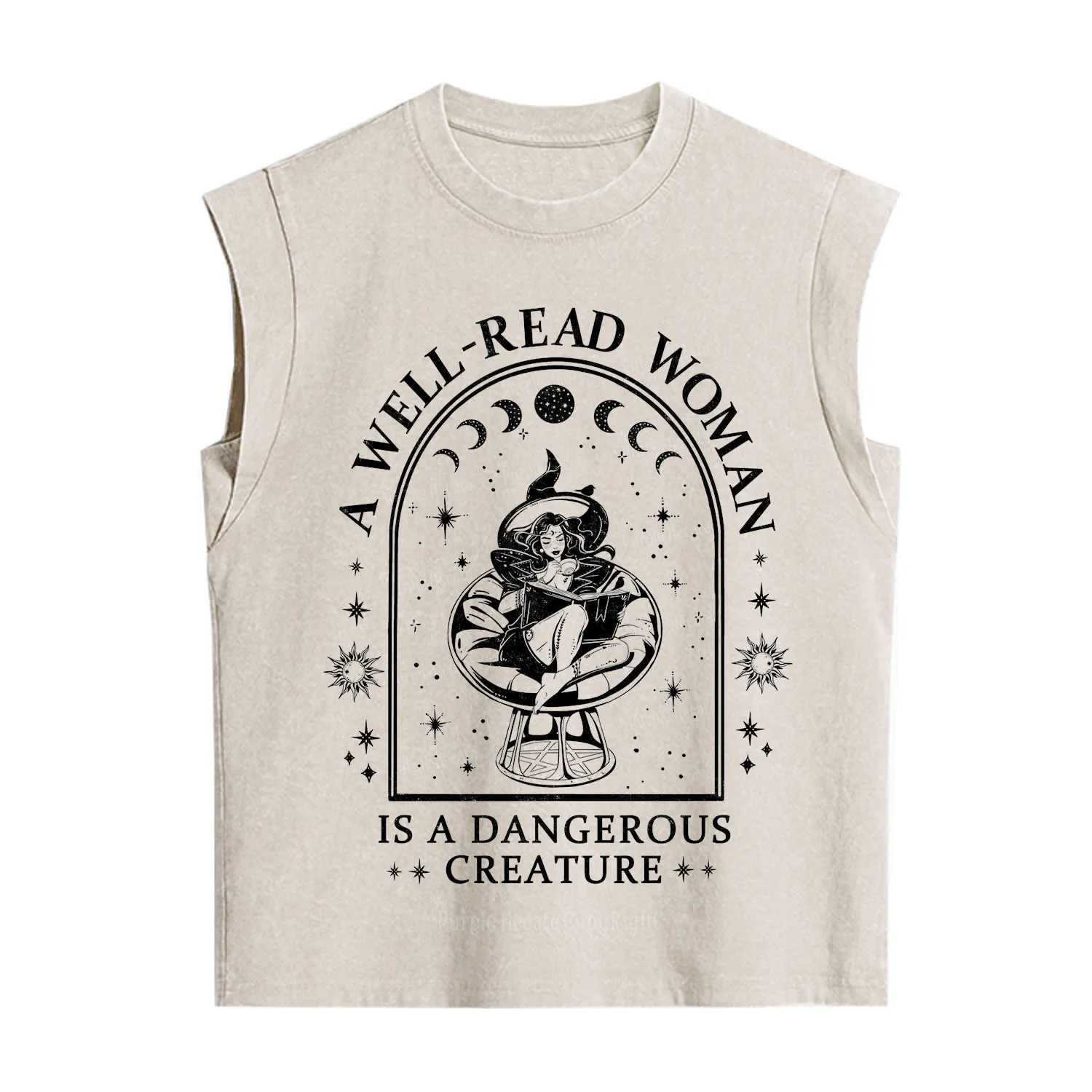Purplehecate A Well Read Woman Bookish Vintage Washed Tank