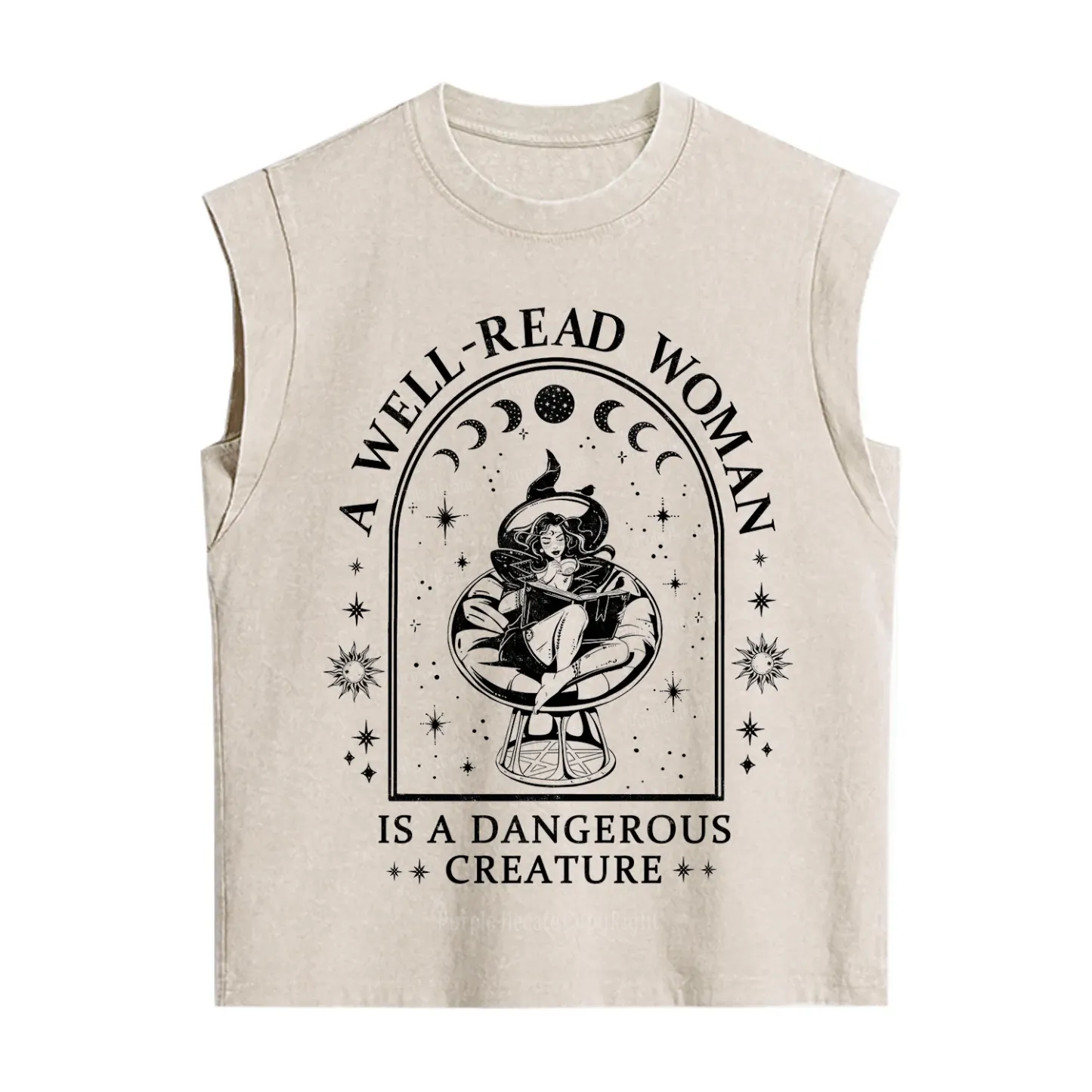 Purplehecate A Well Read Woman Bookish Vintage Washed Tank