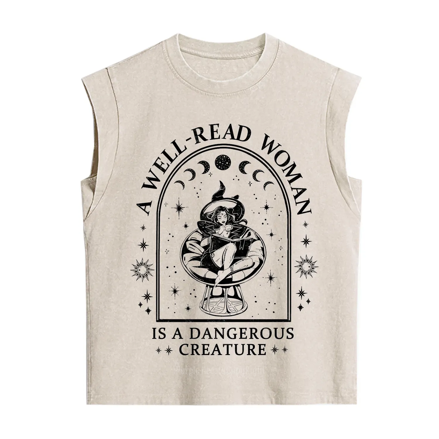 Purplehecate A Well Read Woman Bookish Vintage Washed Tank