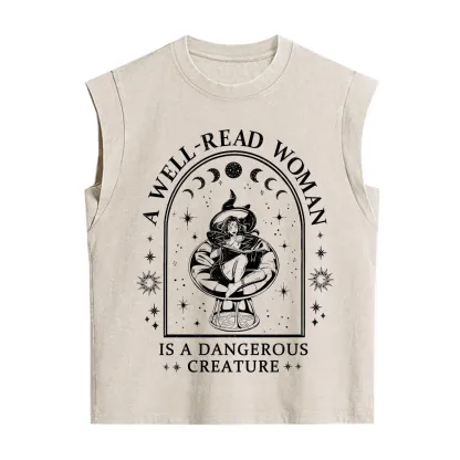 Purplehecate A Well Read Woman Bookish Vintage Washed Tank