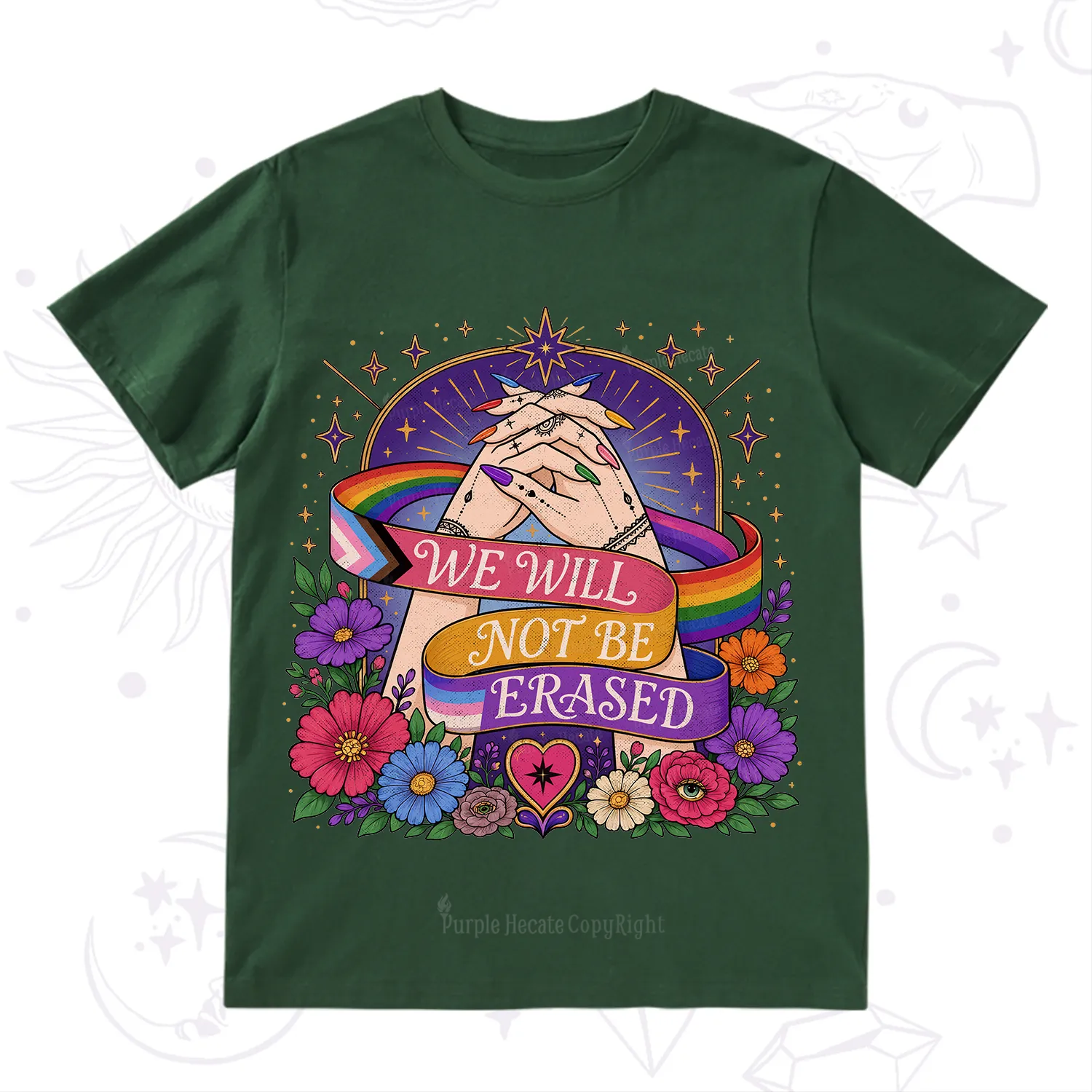 Purplehecate We Will Not Be Erased Pride T-Shirt