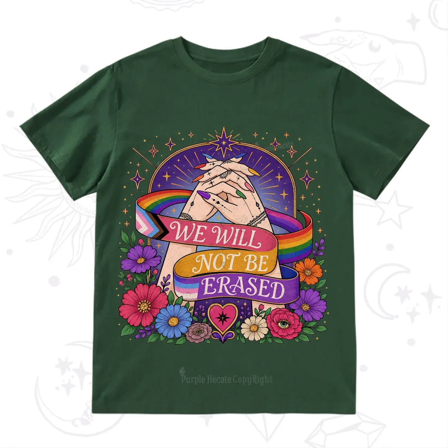 Purplehecate We Will Not Be Erased Pride T-Shirt