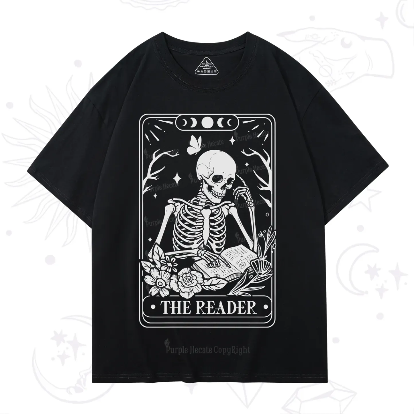 Purplehecate The Reader Tarot Skeleton T-Shirt