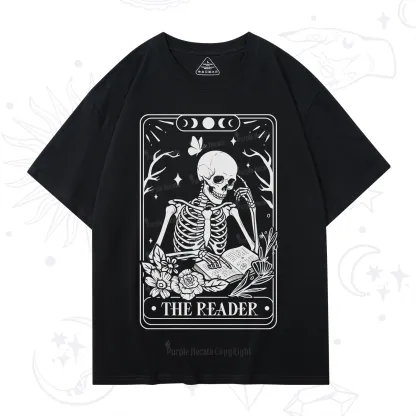 Purplehecate The Reader Tarot Skeleton T-Shirt