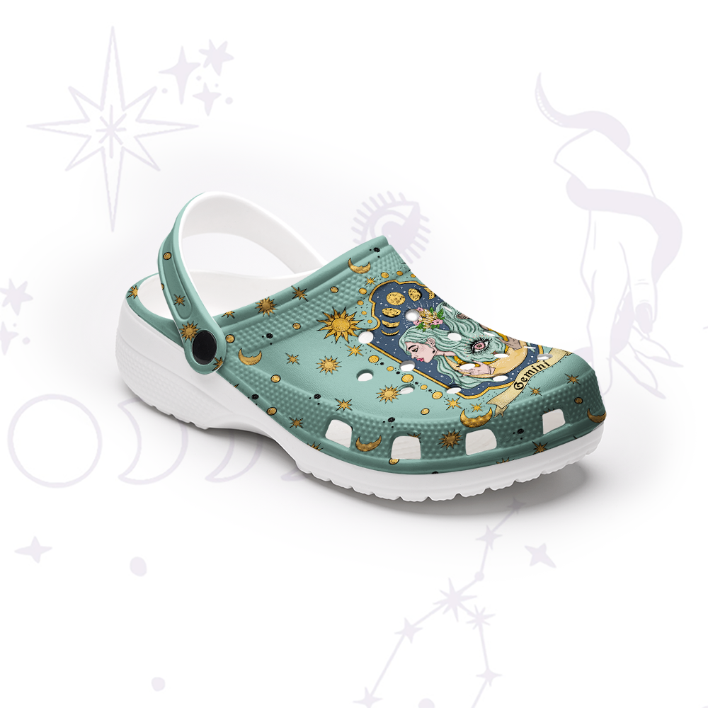Purplehecate Gemini Zodiac Rubber Clogs