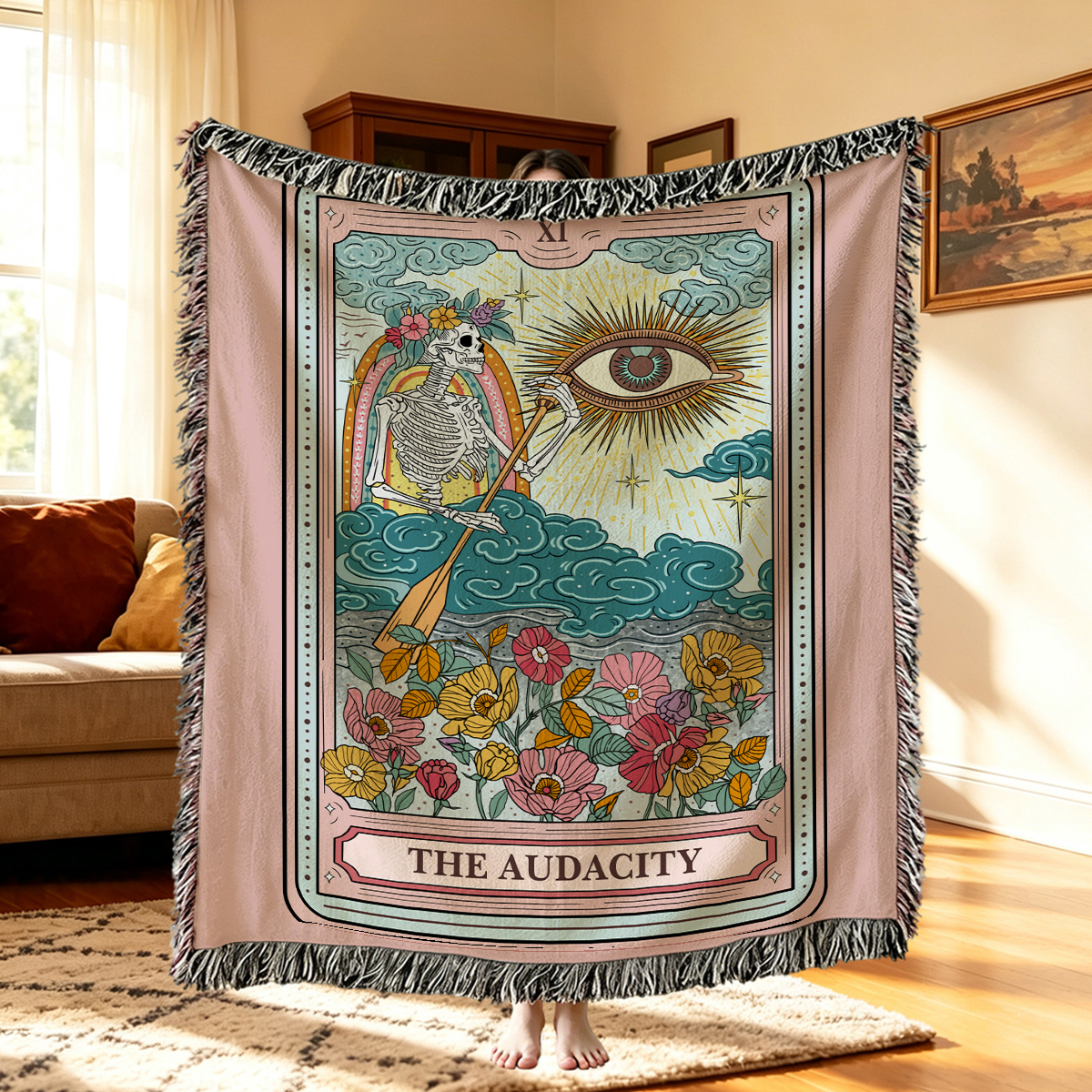 Purplehecate The Audacity Tarot Woven Tapestry Blanket