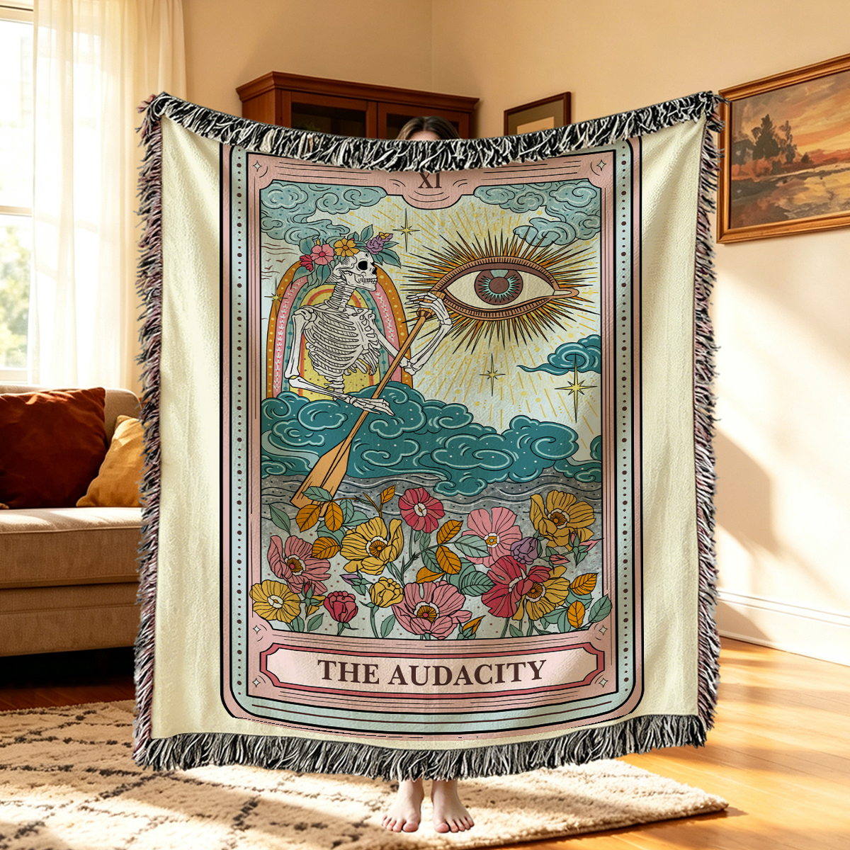 Purplehecate The Audacity Tarot Woven Tapestry Blanket
