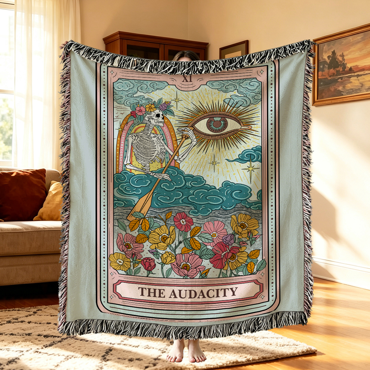 Purplehecate The Audacity Tarot Woven Tapestry Blanket