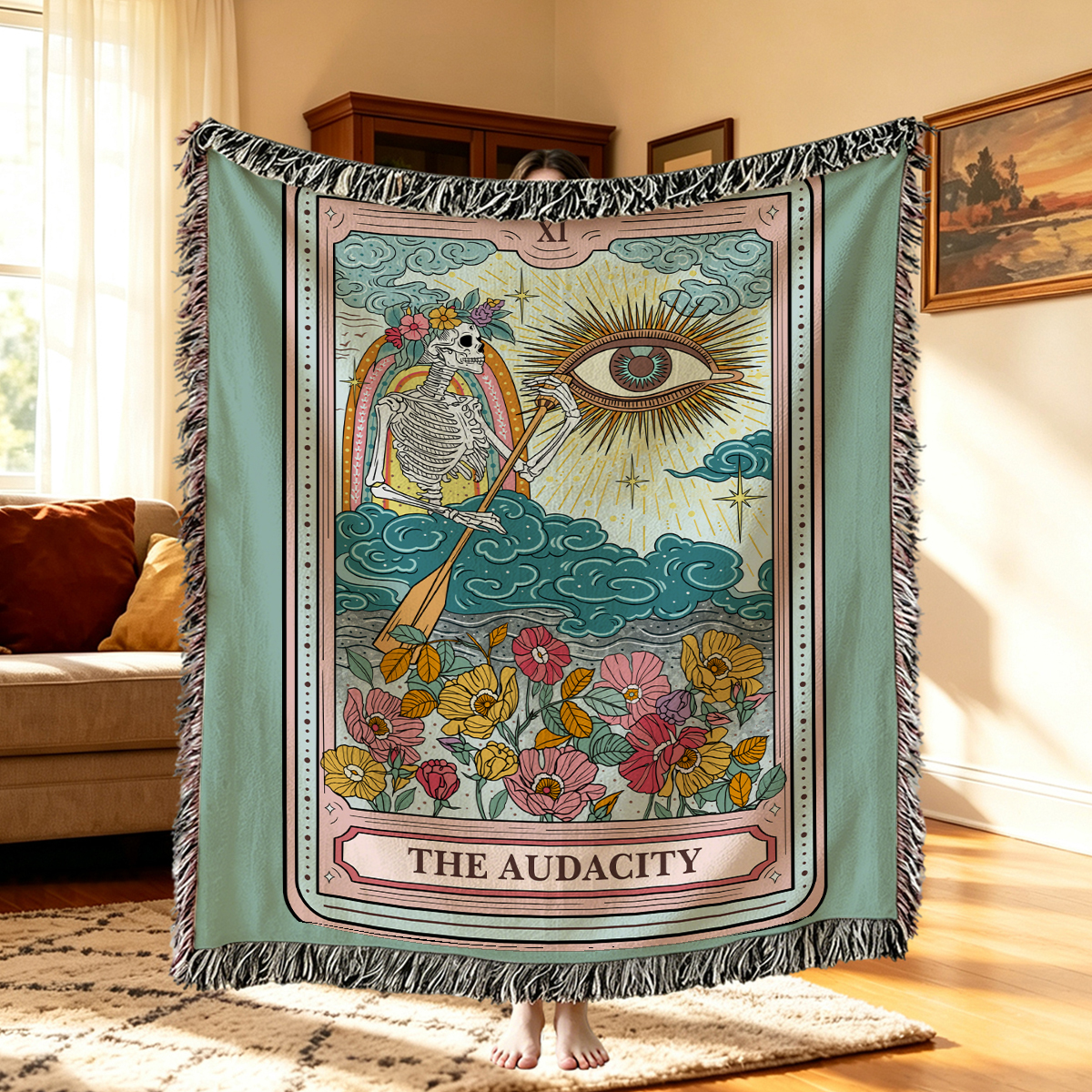 Purplehecate The Audacity Tarot Woven Tapestry Blanket
