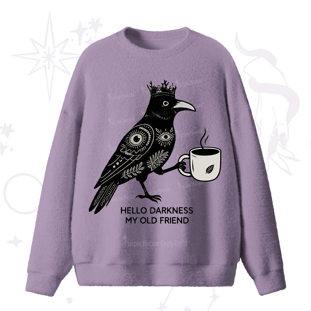 Purplehecate Hello Darkness My Old Friend Fuzzy Ugly Sweater