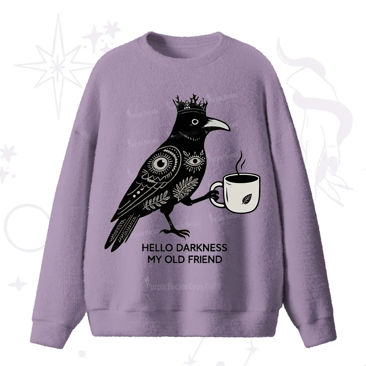 Purplehecate Hello Darkness My Old Friend Fuzzy Ugly Sweater