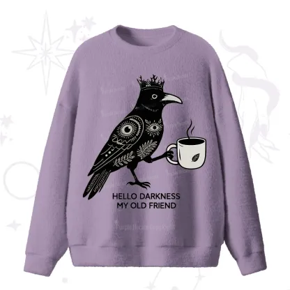Purplehecate Hello Darkness My Old Friend Fuzzy Ugly Sweater