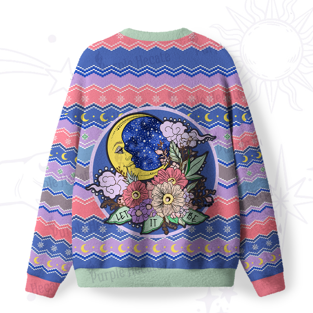 Purplehecate Let It Be Fuzzy Ugly Christmas Sweatshirt