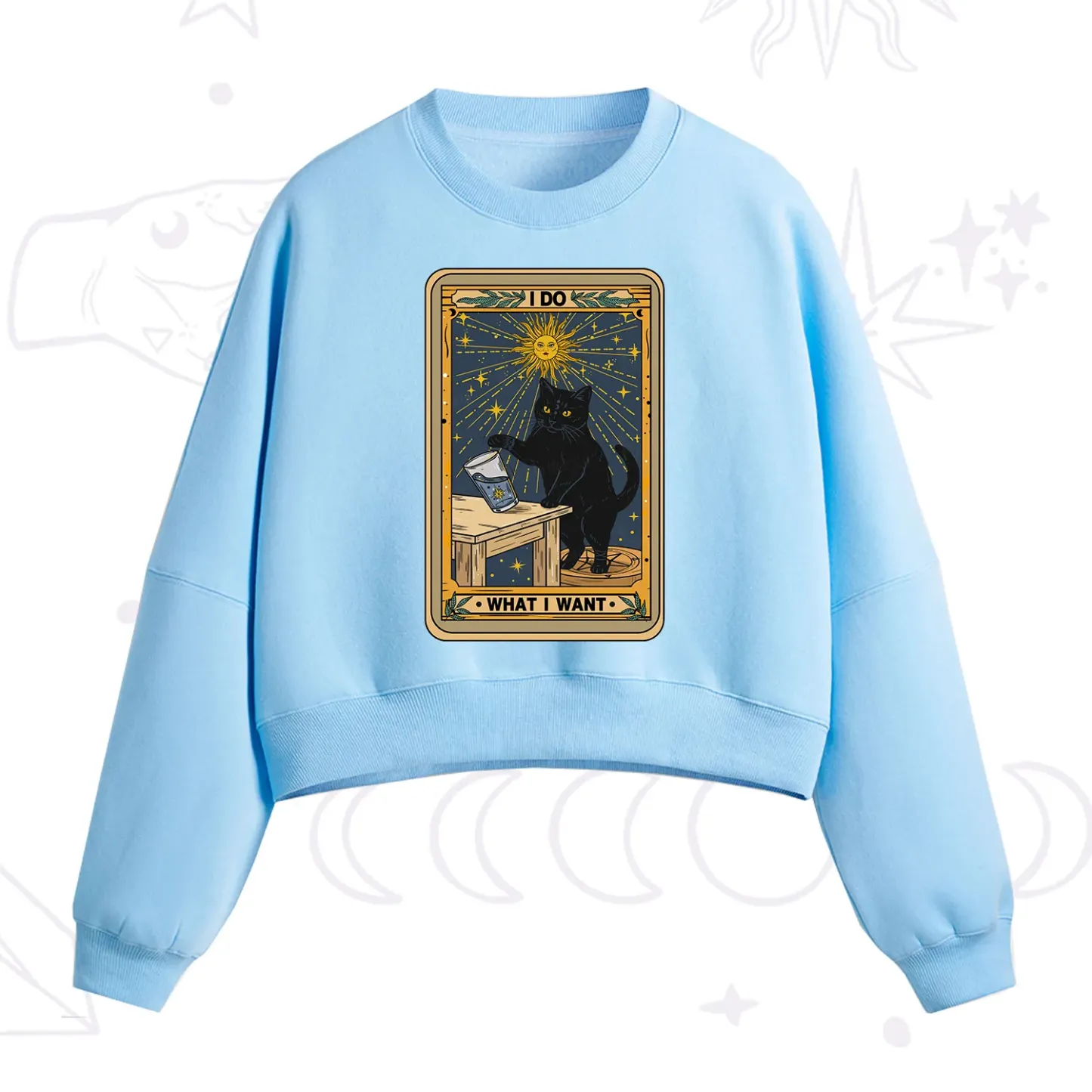 Purplehecate I Do What I Want Cats Fleece Cropped Sweatshirt