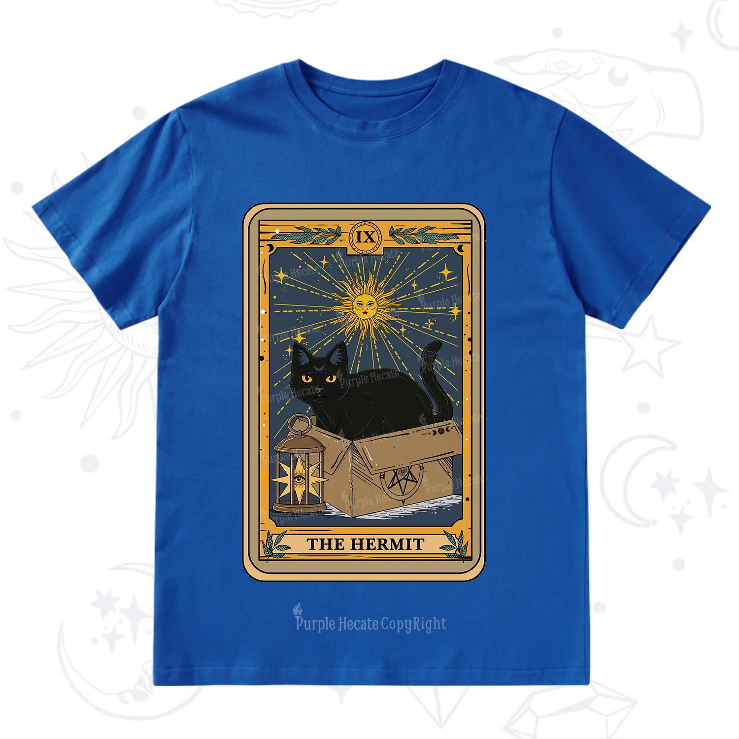 Purplehecate The Hermit Card Cat Lover T-Shirt