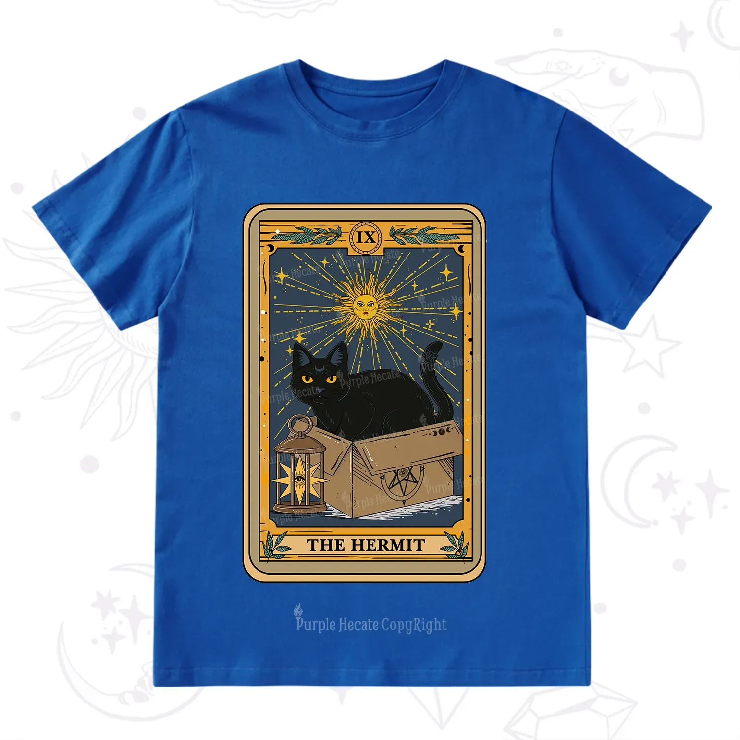 Purplehecate The Hermit Card Cat Lover T-Shirt