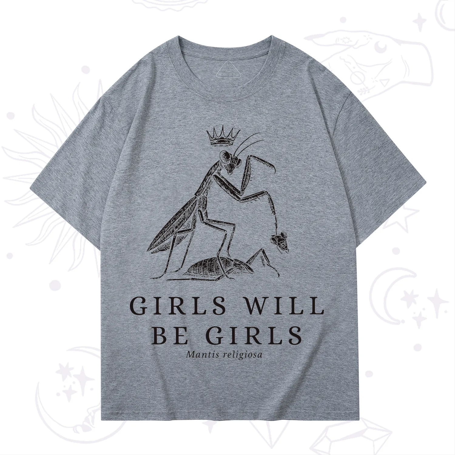 Purplehecate Girls Will Be Girls Funny Praying Mantis T-Shirt