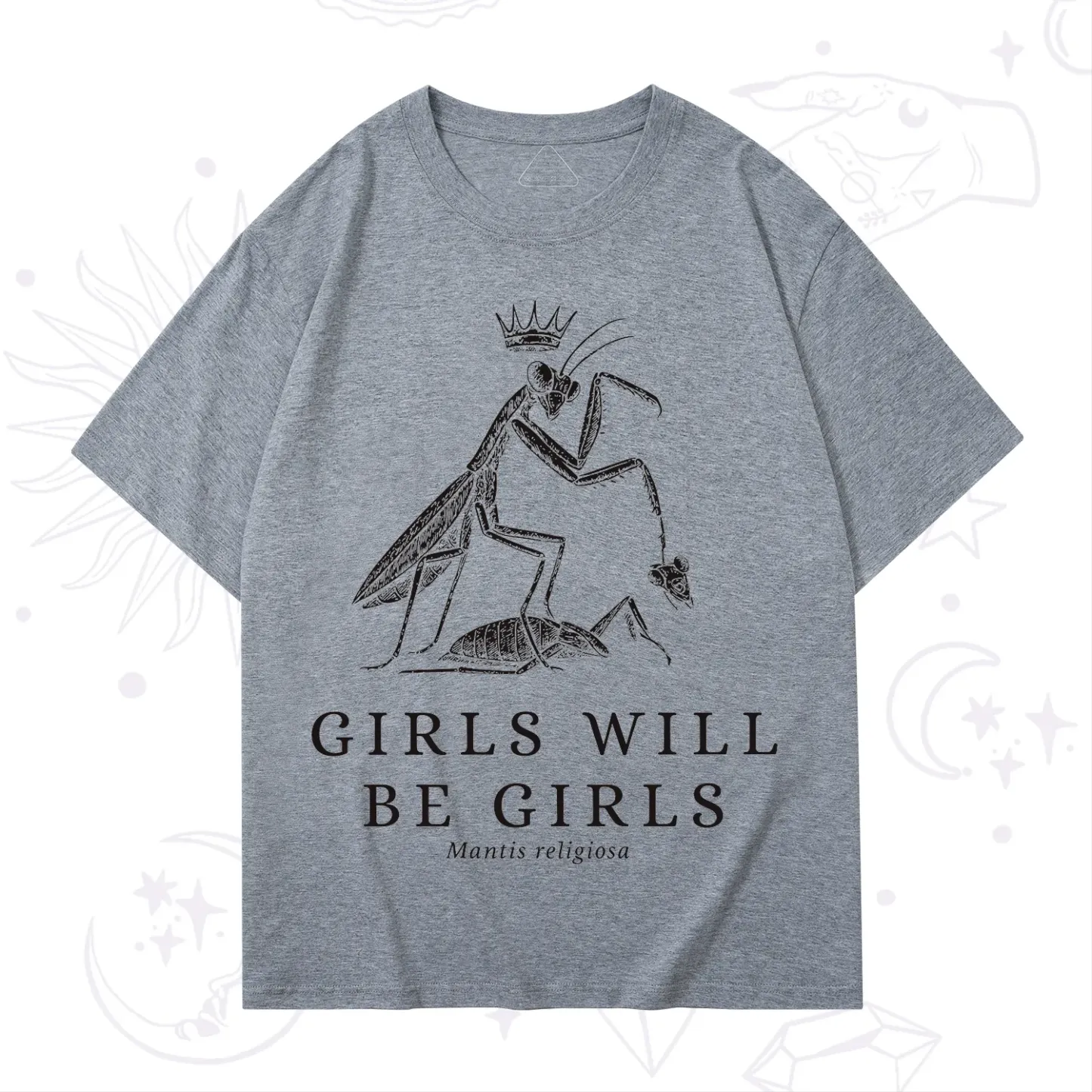 Purplehecate Girls Will Be Girls Funny Praying Mantis T-Shirt