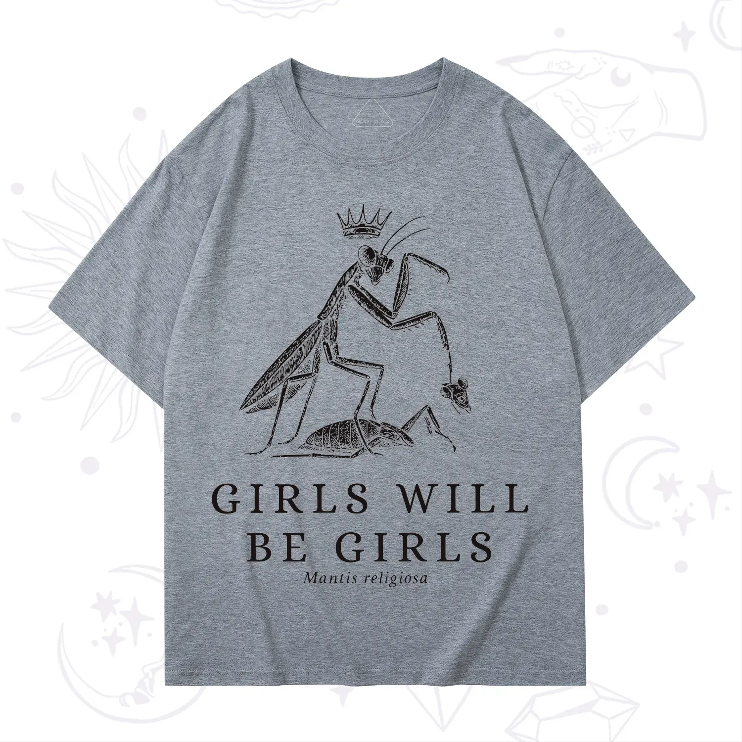Purplehecate Girls Will Be Girls Funny Praying Mantis T-Shirt