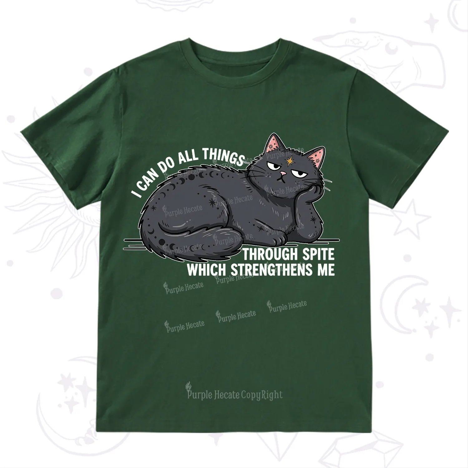 Purplehecate I Can Do All Things Spiteful Cat T-Shirt