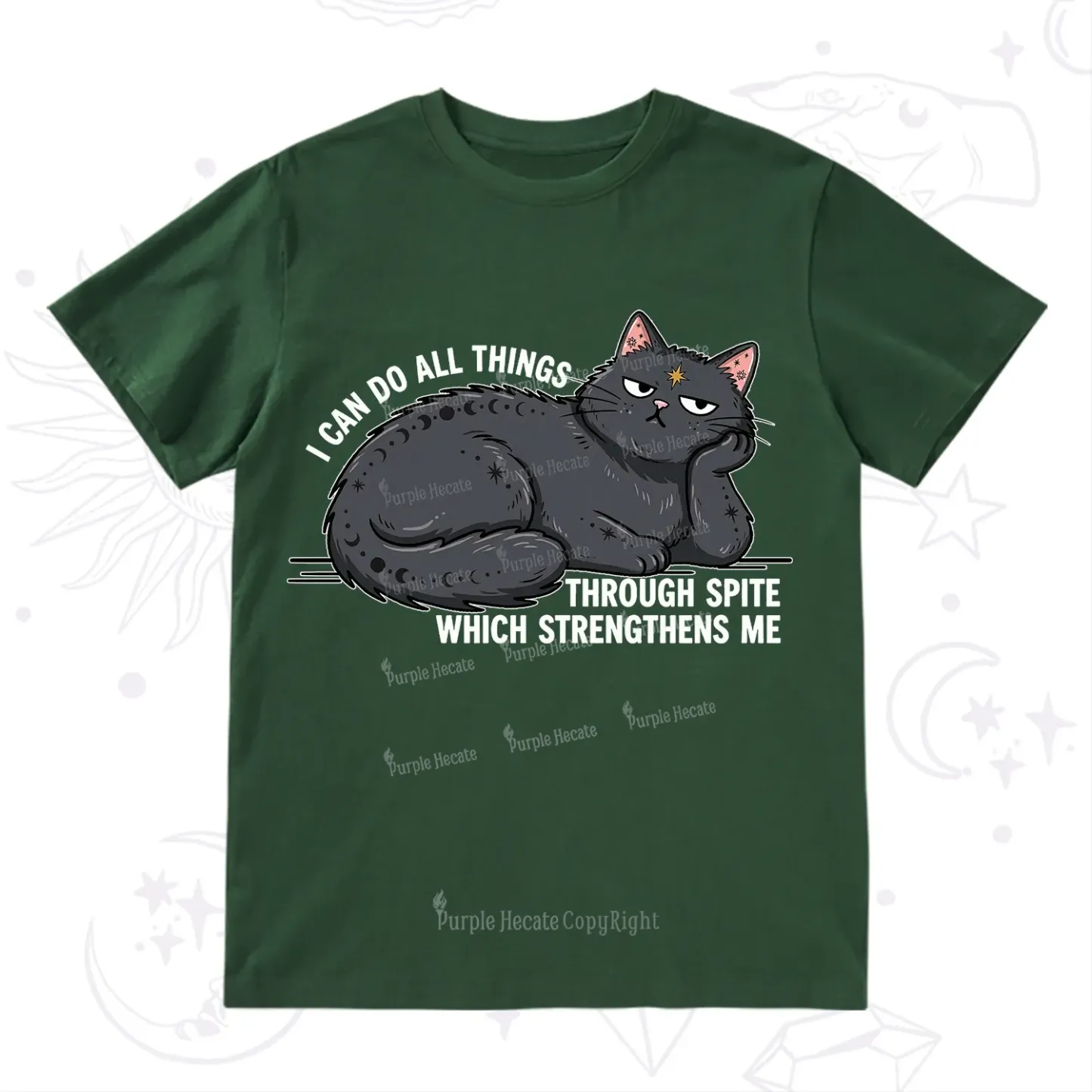 Purplehecate I Can Do All Things Spiteful Cat T-Shirt