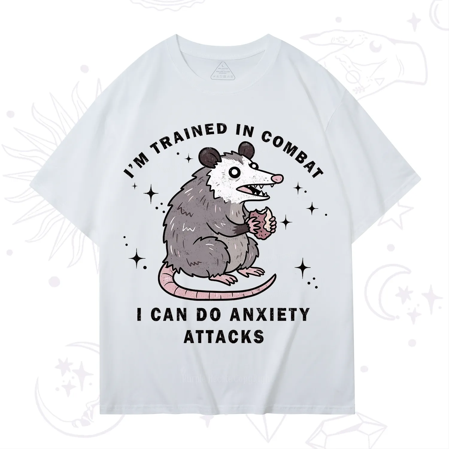 Purplehecate Anixety Attack Opossum T-Shirt