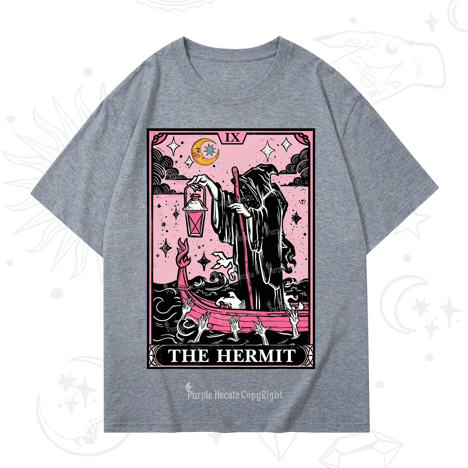 Purplehecate The Hermit Tarot Card T-Shirt