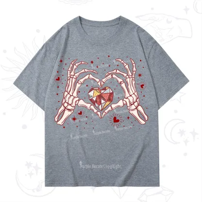 Purplehecate Skeleton Love Hands Valentine T-Shirt