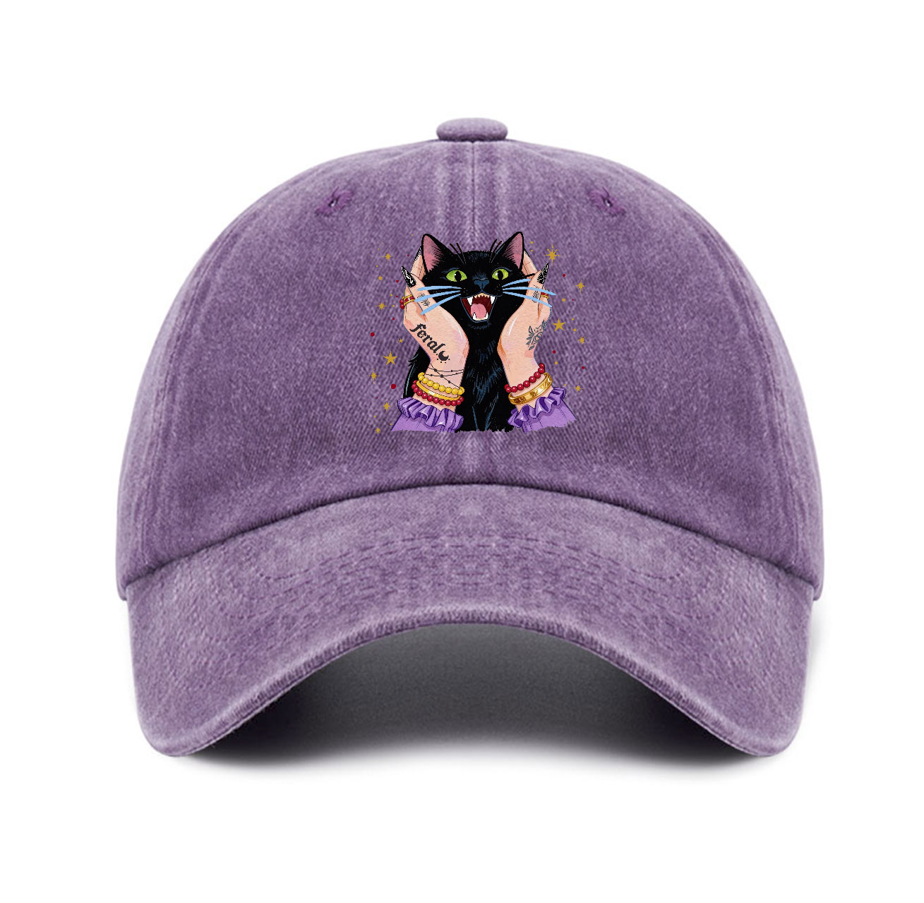 Purplehecate Feral Cat Magic Baseball Cap
