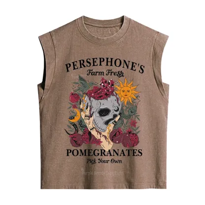 Purplehecate Persephone's Farm Fresh Pomegranates Pick Your Own Vintage Washed Tank