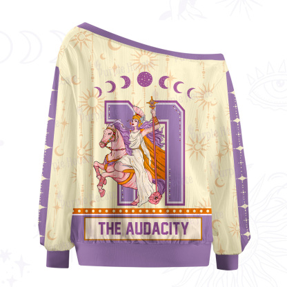 Purplehecate Arcana 11 The Audacity Off The Shoulder Graphic Jersey