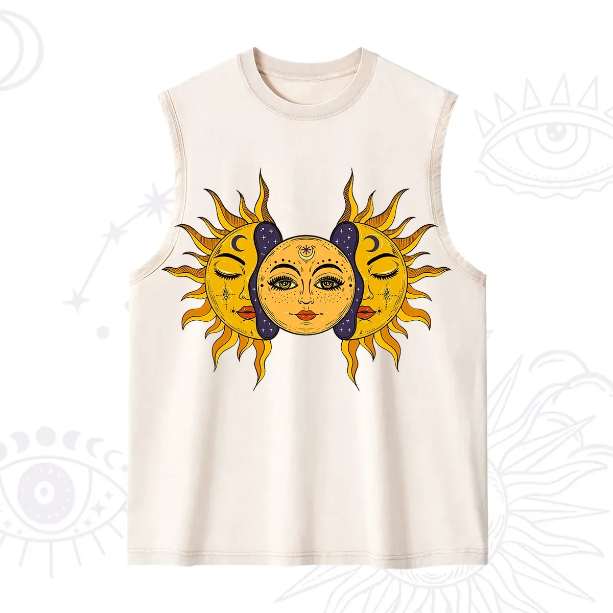 Purplehecate Celestial Twin Suns Washed Tank