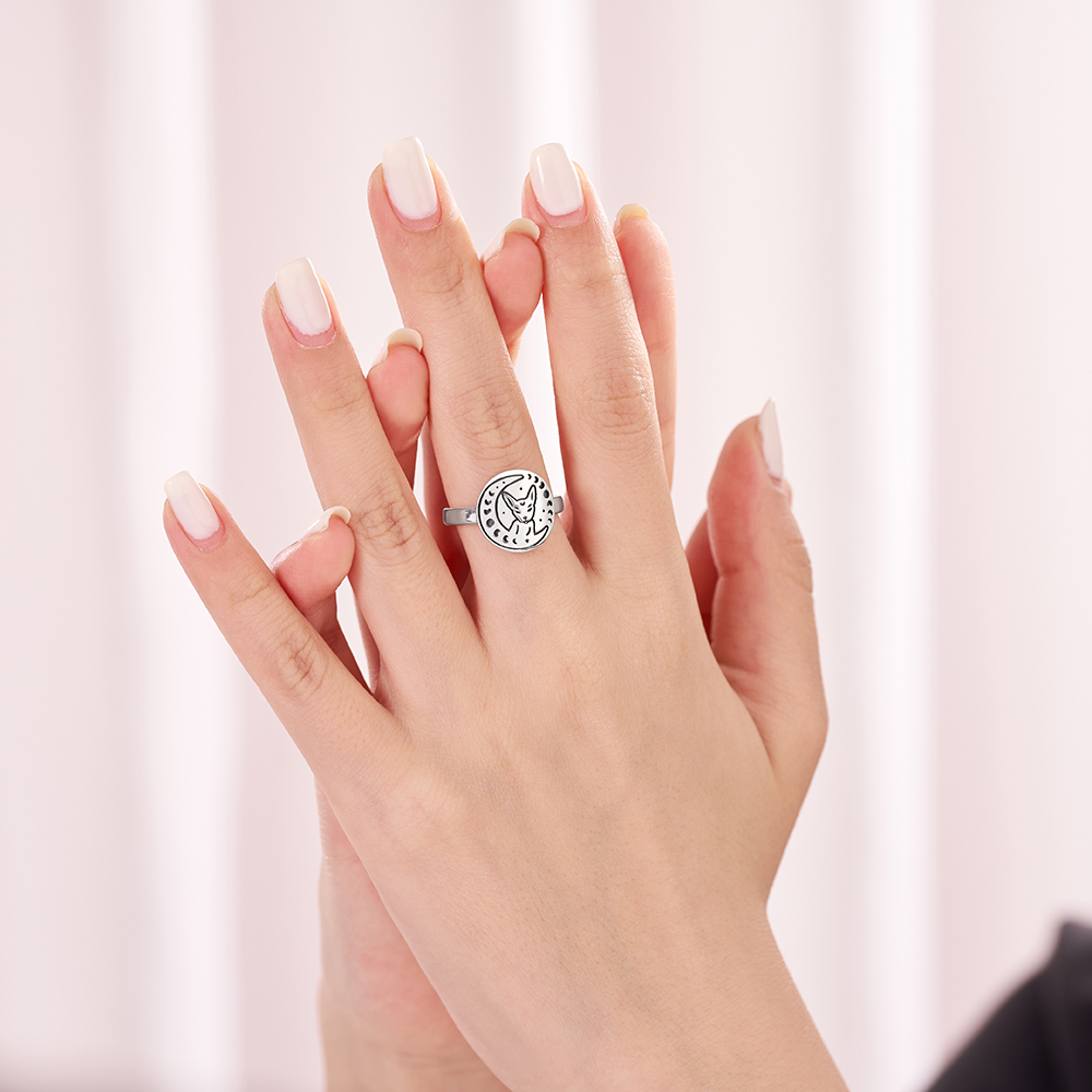 Purplehecate Celestial Cat Sterling Silver Ring