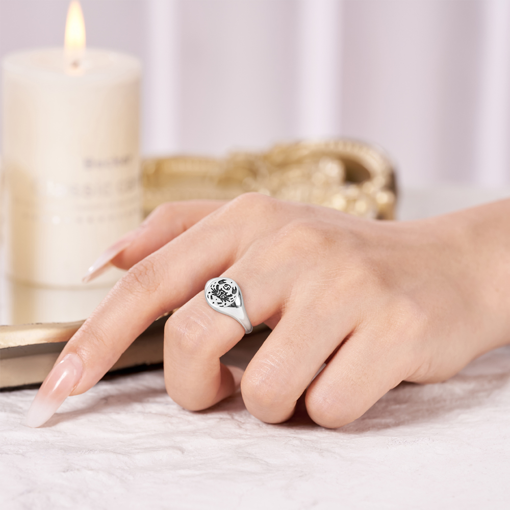 Purplehecate Cancer Zodiac Stackable Sterling Silver Ring